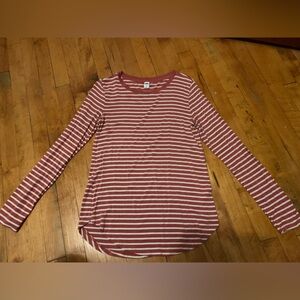 Old Navy Luxe Pink and White Stripped Shirt Size S